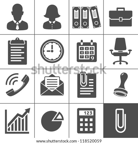 Office Icons. Simplus series. Each icon is a single object (compound path)