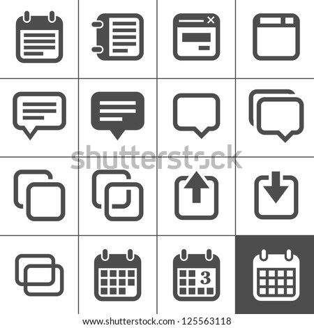 Notes and Memos Icons. Simplus series. Each icon is a single object (compound path)