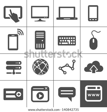 Internet devices. Network connections. Simplus series. Vector illustration