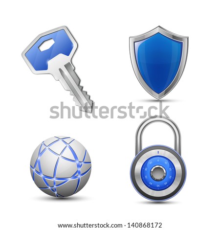 Security and protection symbols. Privacy and secrecy concept. vector illustrations