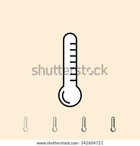 Thermometer icon. Vector icon in four different thickness. Linear style