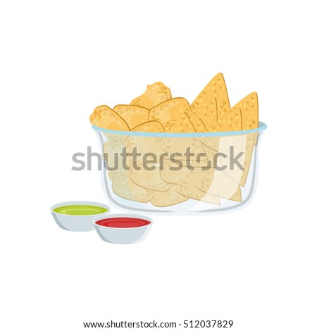 Nachos Street Food Menu Item Realistic Detailed Illustration