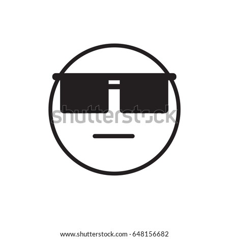 Cartoon Face Wear Sun Glasses Negative People Emotion Icon Vector Illustration