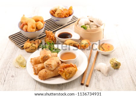 assorted chinese food