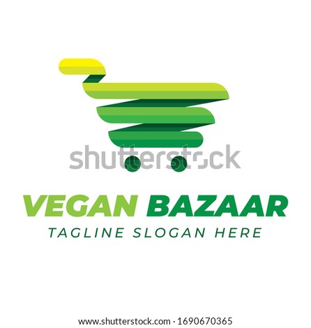 Abstract vegan bazaar logo design concept