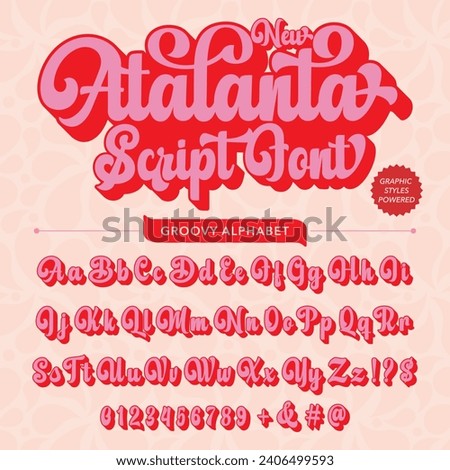 Abstract New Atalanta script Retro Font template