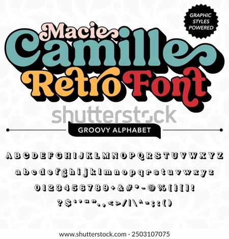 Black and White Macie Camille Retro Vintage Display bold Font alphabet.