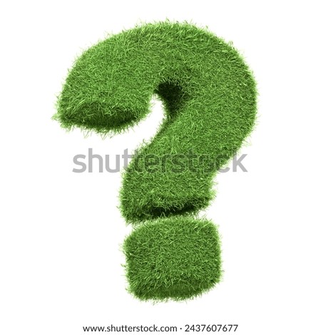 Similar – Image, Stock Photo Green question mark on blue background. Abstract 3d model, mock-up of interrogation point. Asking for important  information, solution, answer concept.