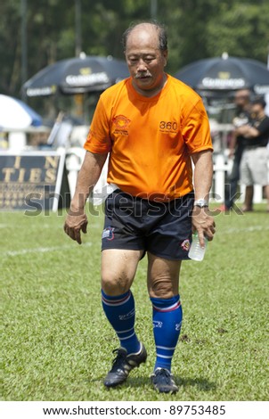 KUALA LUMPUR - NOV 27: Michael Lai, coach for RSC rugby club at Jonah Jones  7\'s 2011 Tournament on Sunday 27, 2011 in Kuala Lumpur, Malaysia.