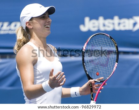 KUALA LUMPUR - MARCH 4: Petra Martic(CRO) disappointed with the decision of a lines man in semi final match against Jankovic (SRB) at BMW Malaysian Open in Kuala Lumpur, Malaysia on March 4, 2012