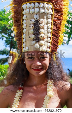 Papeete, French Polynesia - June 25, 2016: Portrait Of Polynesian Women ...