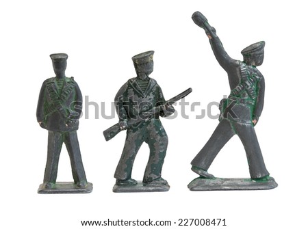 Old metal toy soldiers in the form of the revolutionary sailors