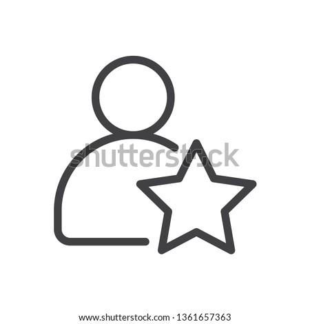 favorite or popular person Outline icon- illustration vector.