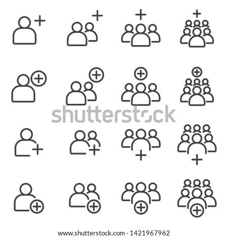 Simple Set of Business People Related Vector flat outLine Icons. Contains such as teamwork, group of people, colleague, positive, add, increase, Member, bossted, and more. illustration eps 10.