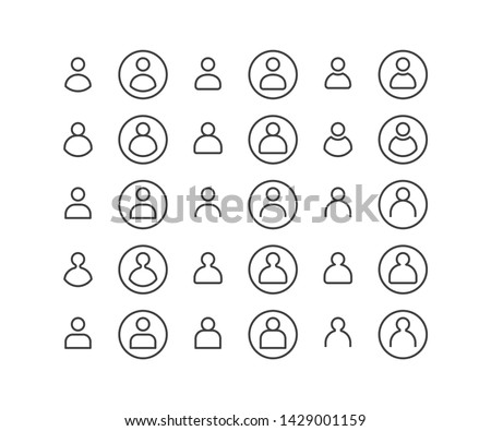 SImple set of User or profile people or person vector Liner outline icons Illustration. EPS10
