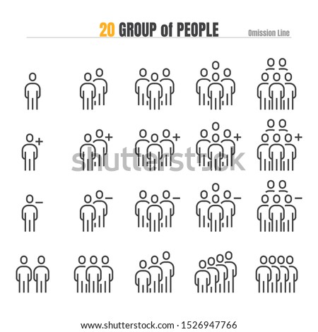 Group of People with add Plus and Delete. Modern Design Icon Illustration Vector EPS 10.