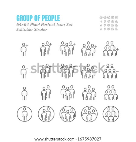 Simple Set of Business People Vector Thin outline Icons such as Group of Person Add Friend request Communication Teamwork Plus Delete decrease and more 