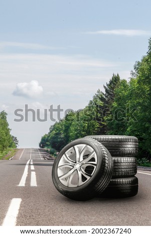 Similar – Image, Stock Photo Tyre trade Tire Tire tread