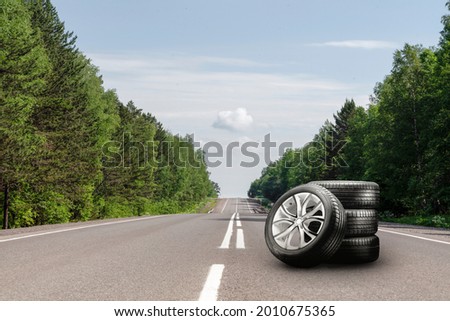 Similar – Image, Stock Photo Tyre trade Tire Tire tread