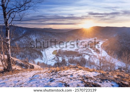 Similar – Image, Stock Photo experience enchanting sunrise on the Mediterranean Sea