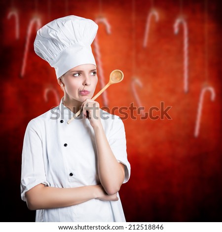young cook thinking about a christmas menu