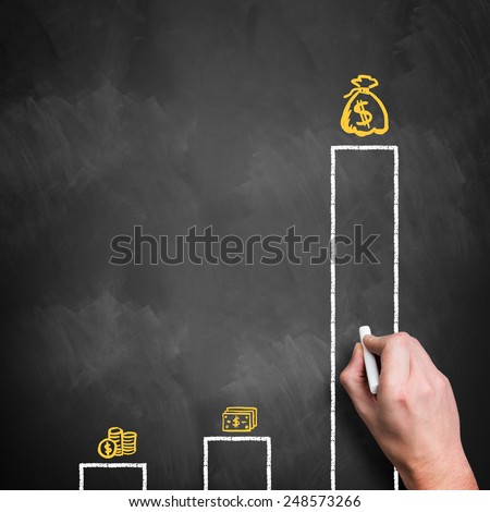 hand drawing a diagram about income differences