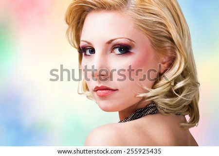 attractive woman in evening wear