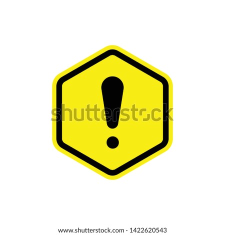 Danger or Warning Sign Hexagon Vector Icon Design Template