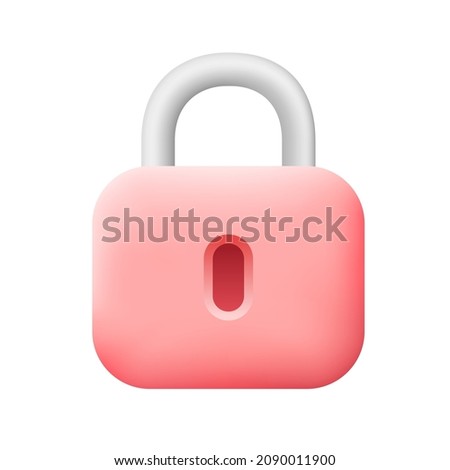 Lock Icon. Padlock Symbol. 3d Vector Illustration.
