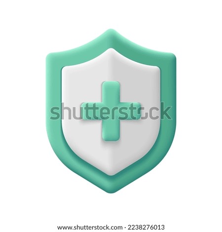 Health Care Icon. Medical Shield 3d Vector Illustration. Insurance, Protection.