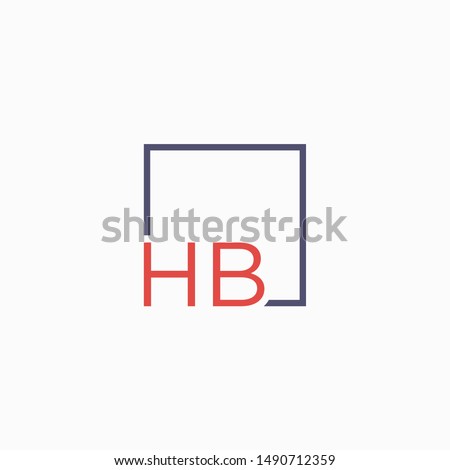 Letter HB Logo design with square frame line art. business consulting concept. studio,room,group icon. Suitable for business, consulting group company. - vector