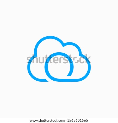 Initial Letter O with Cloud concept.