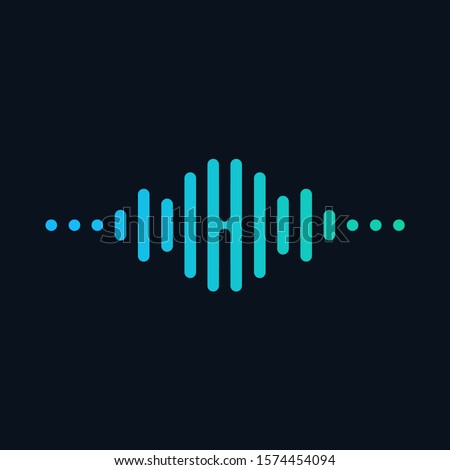 letter H with Pulse music player element. Logo template electronic music, equalizer, store, dj, nightclub, disco. Audio wave logo concept, Multimedia Technology themed, Abstract Shape. - vector