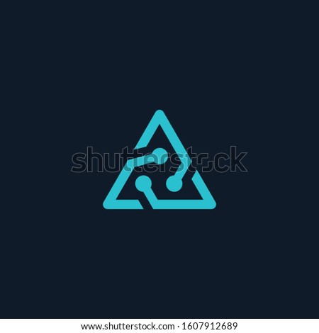 Trinity chip Icon Vector Logo Template Illustration Design. Engineering and software icon. Construction vector technology logo. Delta letter logo template, flat illustration, isolated, raster - VECTOR