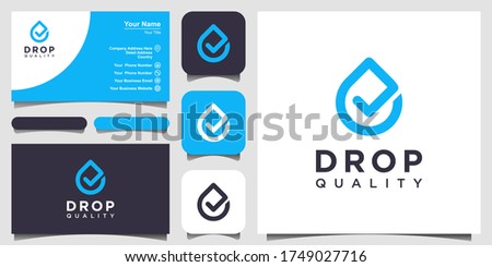 Clean water quality line icon. Droplet with check mark linear style sign for mobile concept and web design. and business card design