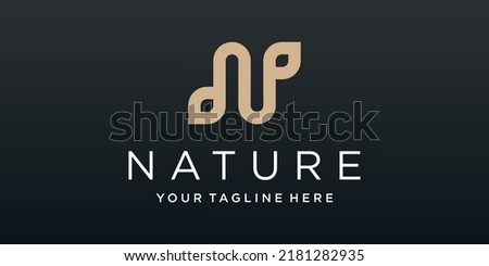 Initial Letter N and leaf Logo vector design. Foto stock © 