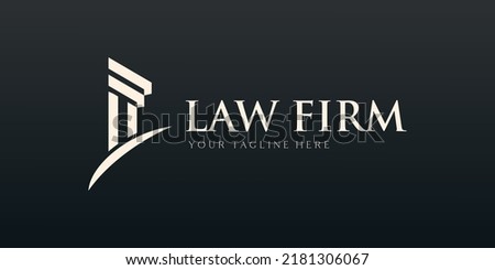 justice law logo design template. attorney logo with pillar and star shape illustration