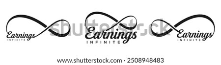 earnings Infinity logo design, wordmark earnings with Infinity icon combination, vector illustration