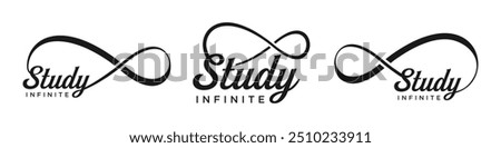 study Infinity logo design, wordmark study with Infinity icon combination, vector illustration