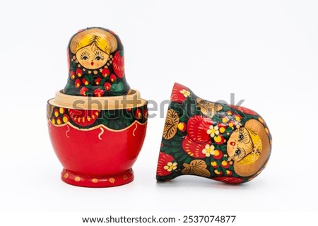 Similar – Image, Stock Photo matryoshka doll on the blue background