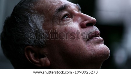 Senior man feeling awe and presence of God Foto stock © 