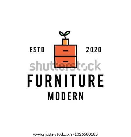 cupboard furniture Logo design Vector