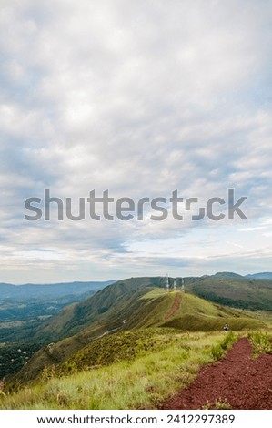 Image, Stock Photo Blue South America sky with clouds on the chilean coast