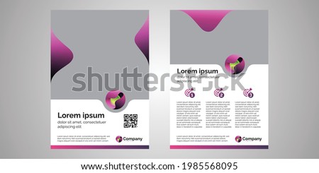 technologie company flyer flyer leaflet cover layout space for photo, vector illustration template in A5 size, two sides 