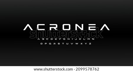 acronea , an Abstract technology space font and alphabet. techno effect fonts designs. Typography digital sci-fi concept. vector illustration