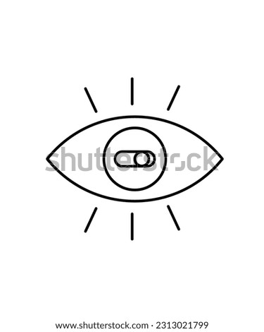 eye with switch icon, vector best line icon.