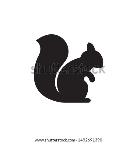 Squirrel silhouette vector,icon on a white background