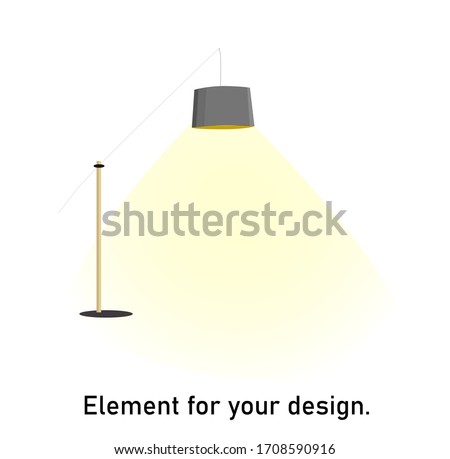 A piece of interior. Floor lamp. Floor lamp on a long leg. ISOLATED OBJECT. vector illustration.