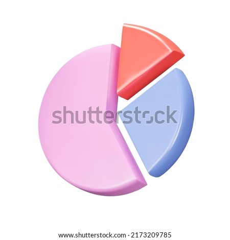 Pie diagram  3d icon. Isolated object on a transparent background