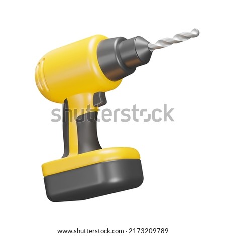 Drill 3d icon. Isolated object on a transparent background